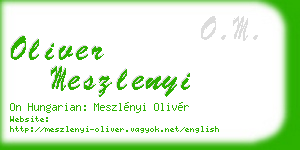 oliver meszlenyi business card